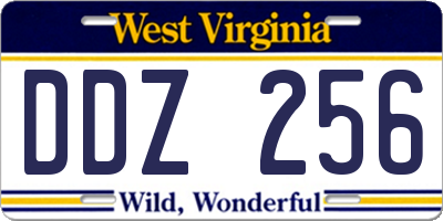 WV license plate DDZ256