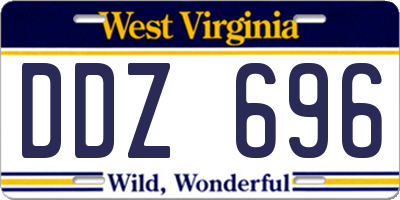 WV license plate DDZ696