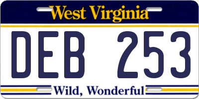 WV license plate DEB253