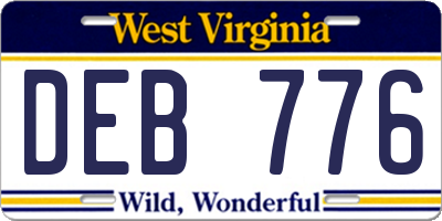 WV license plate DEB776