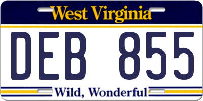 WV license plate DEB855