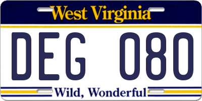 WV license plate DEG080