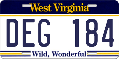 WV license plate DEG184