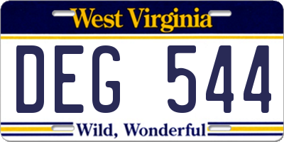 WV license plate DEG544