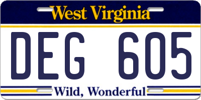 WV license plate DEG605