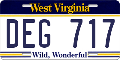 WV license plate DEG717