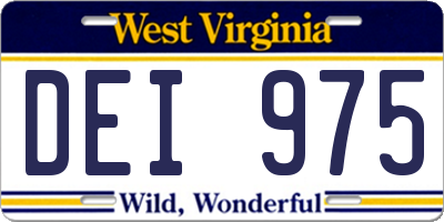 WV license plate DEI975
