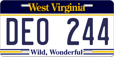 WV license plate DEO244
