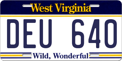 WV license plate DEU640