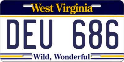 WV license plate DEU686