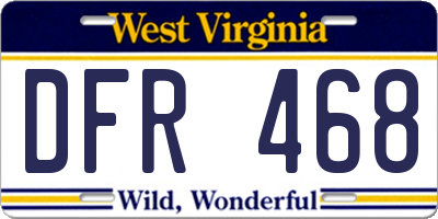 WV license plate DFR468