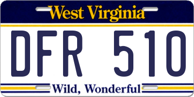 WV license plate DFR510