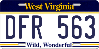 WV license plate DFR563
