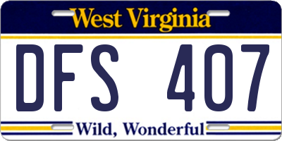 WV license plate DFS407