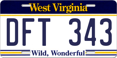 WV license plate DFT343
