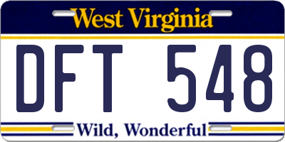 WV license plate DFT548