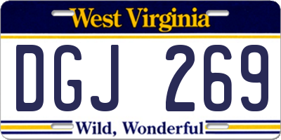 WV license plate DGJ269