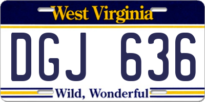 WV license plate DGJ636