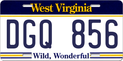 WV license plate DGQ856