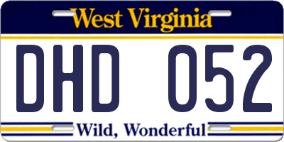 WV license plate DHD052