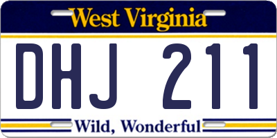 WV license plate DHJ211