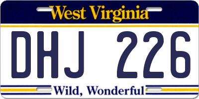 WV license plate DHJ226