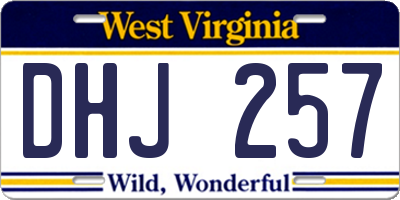 WV license plate DHJ257