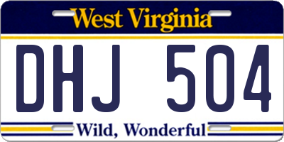 WV license plate DHJ504