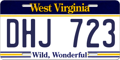 WV license plate DHJ723