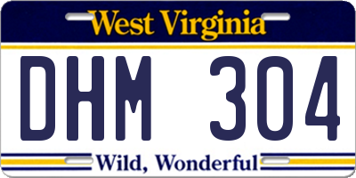WV license plate DHM304