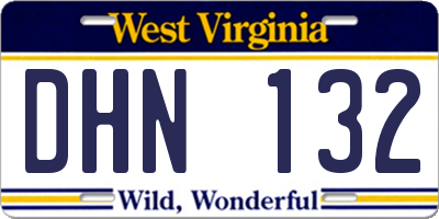 WV license plate DHN132