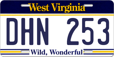 WV license plate DHN253