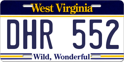 WV license plate DHR552