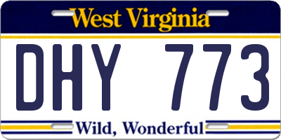 WV license plate DHY773