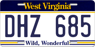 WV license plate DHZ685