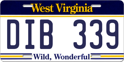 WV license plate DIB339