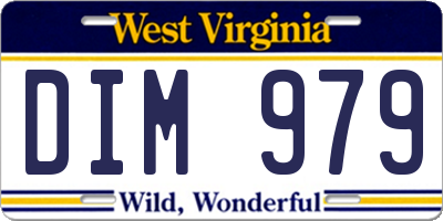 WV license plate DIM979