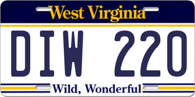 WV license plate DIW220