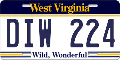 WV license plate DIW224