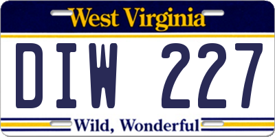 WV license plate DIW227