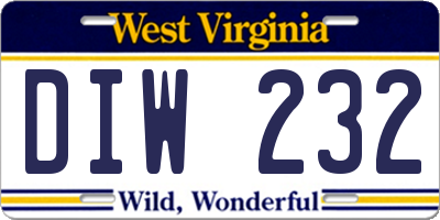 WV license plate DIW232