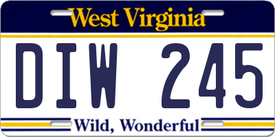 WV license plate DIW245