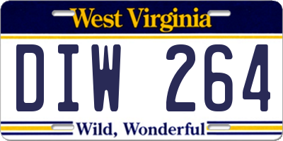 WV license plate DIW264