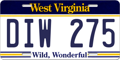 WV license plate DIW275