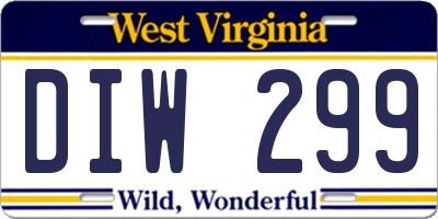 WV license plate DIW299