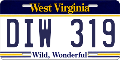 WV license plate DIW319