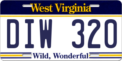 WV license plate DIW320