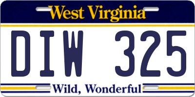 WV license plate DIW325