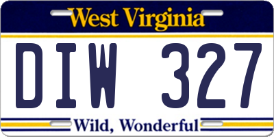 WV license plate DIW327