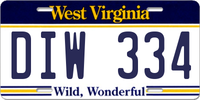 WV license plate DIW334